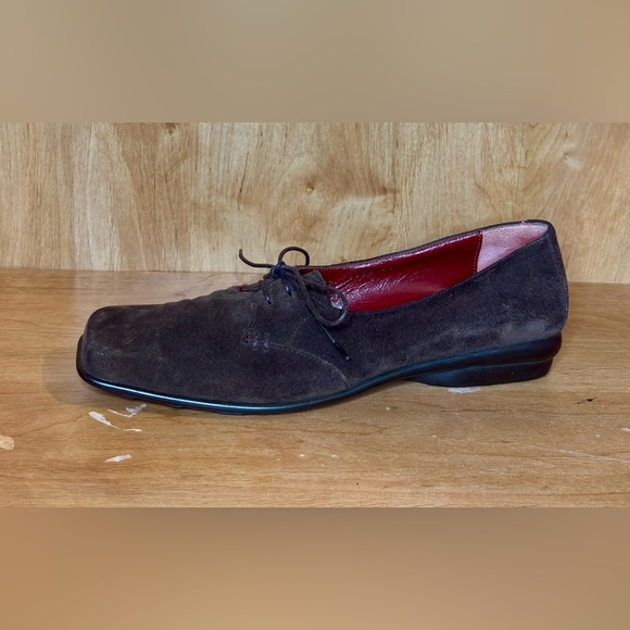 Salvatore Ferragamo Sport Women’s 8.5 Brown Suede Tied Square Toe Loafers Flats - Picture 3 of 9